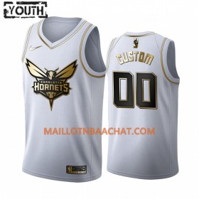 Maillot NBA Charlotte Hornets Personnalisable Nike 2019-20 Blanc Golden Edition Swingman - Enfant